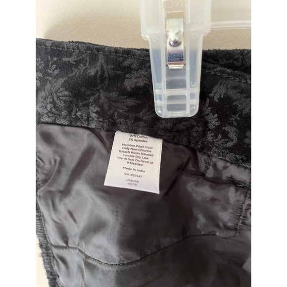 Talbots Womens Petites 14P Straight Leg Black Pants Suede Floral Print - Picture 7 of 9